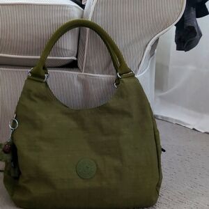 Kipling Satchel Large beautiful green nylon bag